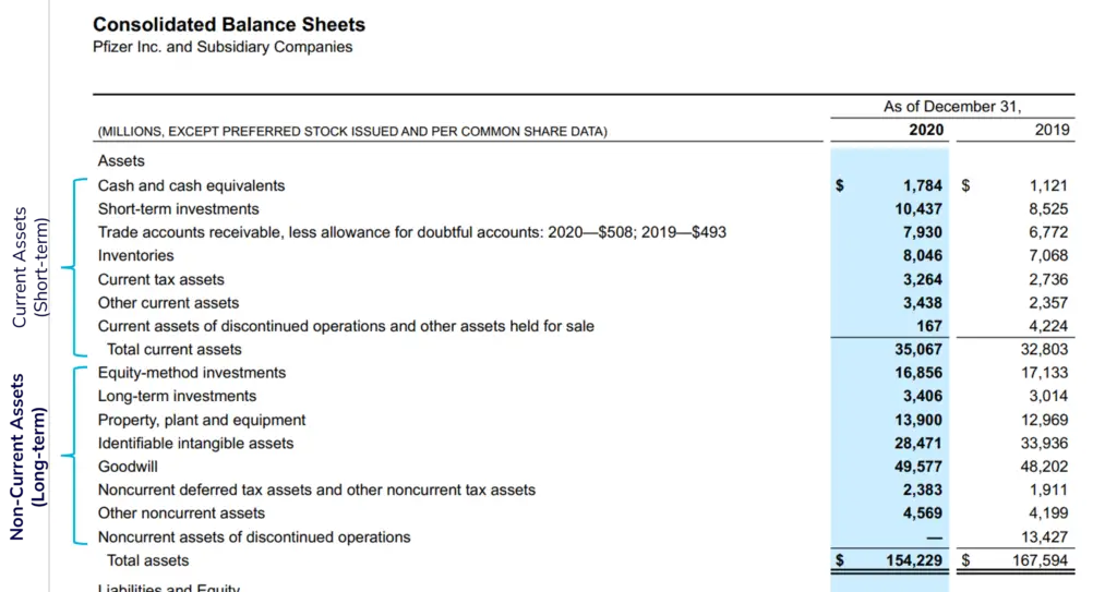 Pfizer Balance Sheet - Long-term Assets